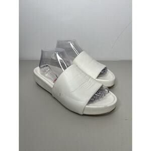 Beek Pelican Leather Slide Slip On Sandal White Women’s Size 10